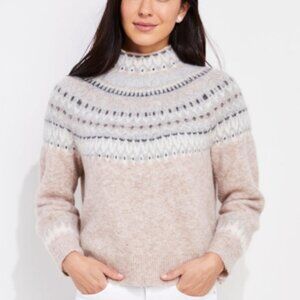 Vineyard Vines Fair Isle Mock Neck Sweater Alpaca Wool Blend - Large